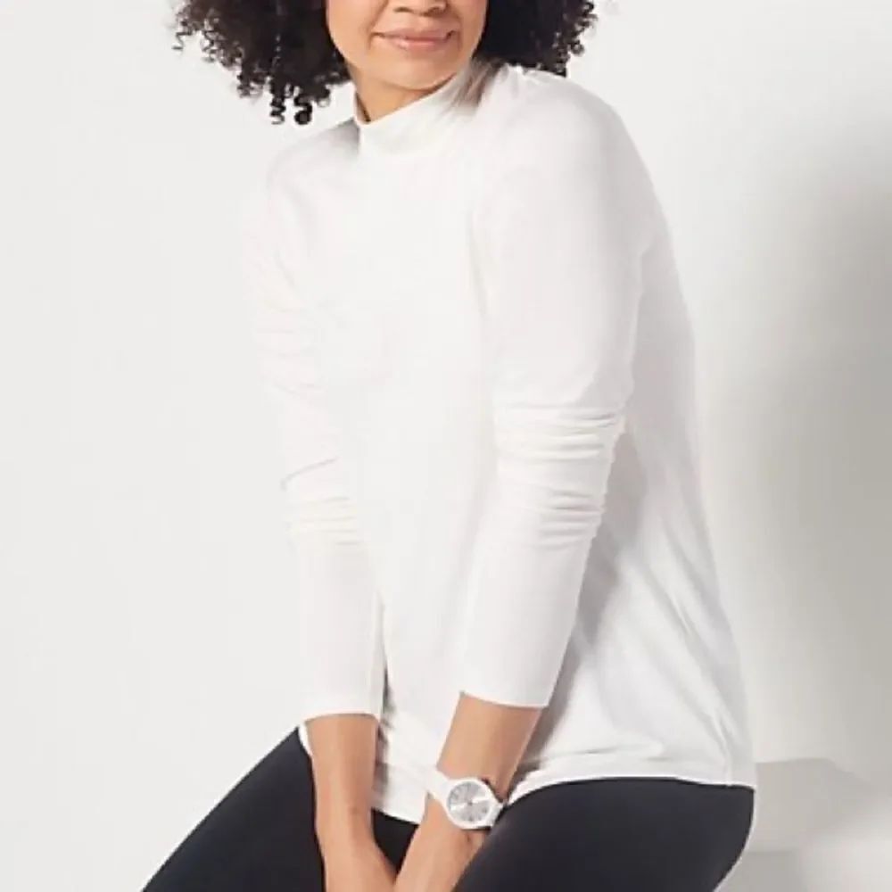 Susan Graver Weekend Jersey Knit Mock-Neck Top